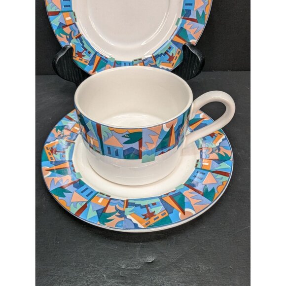 Vintage Sango Morocco 4837 Replacement Pieces 1 Flat Cup and 2 Saucer - Picture 5 of 9